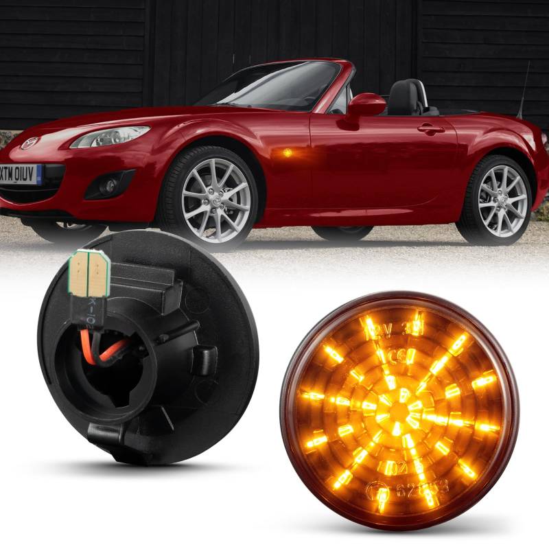 OZ-LAMPE LED Blinker Seitenblinker für Mazda MX-5 Mk1 Mk2 Mk3 1989-2015, Blinker mit Canbus Fehlerfrei, Schwarz von OZ-LAMPE