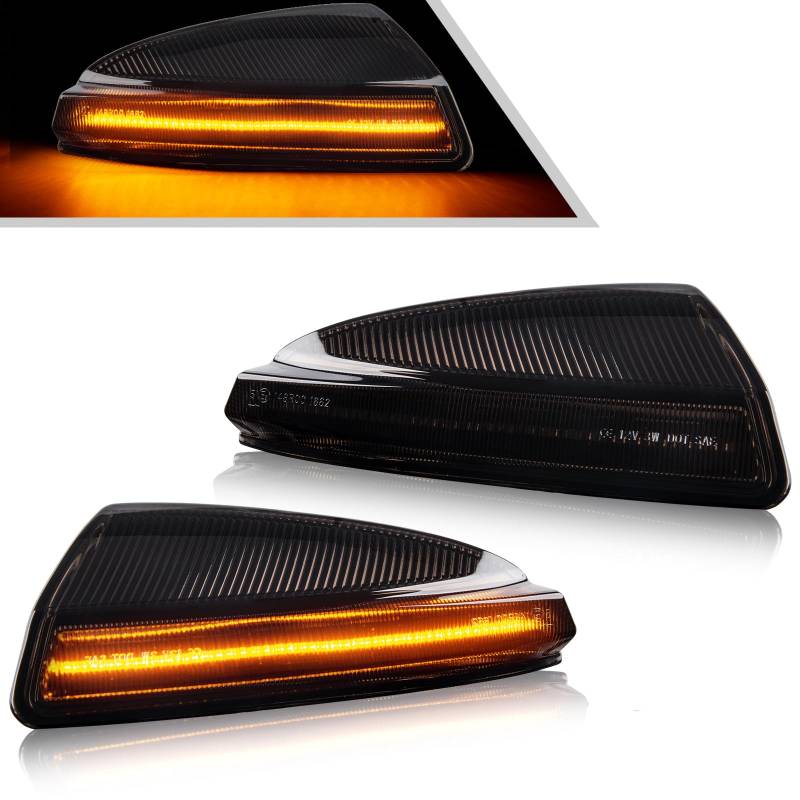 OZ-LAMPE LED Spiegelblinker für Mercedes Benz Viano Bus W639 Vito MIXTO BOX W639 C-Class Saloon W204 C-Class T-model S204 Benz ML-Class, Blinker Seitenblinker mit Canbus Fehlerfrei, Schwarz, 2 Stück von OZ-LAMPE