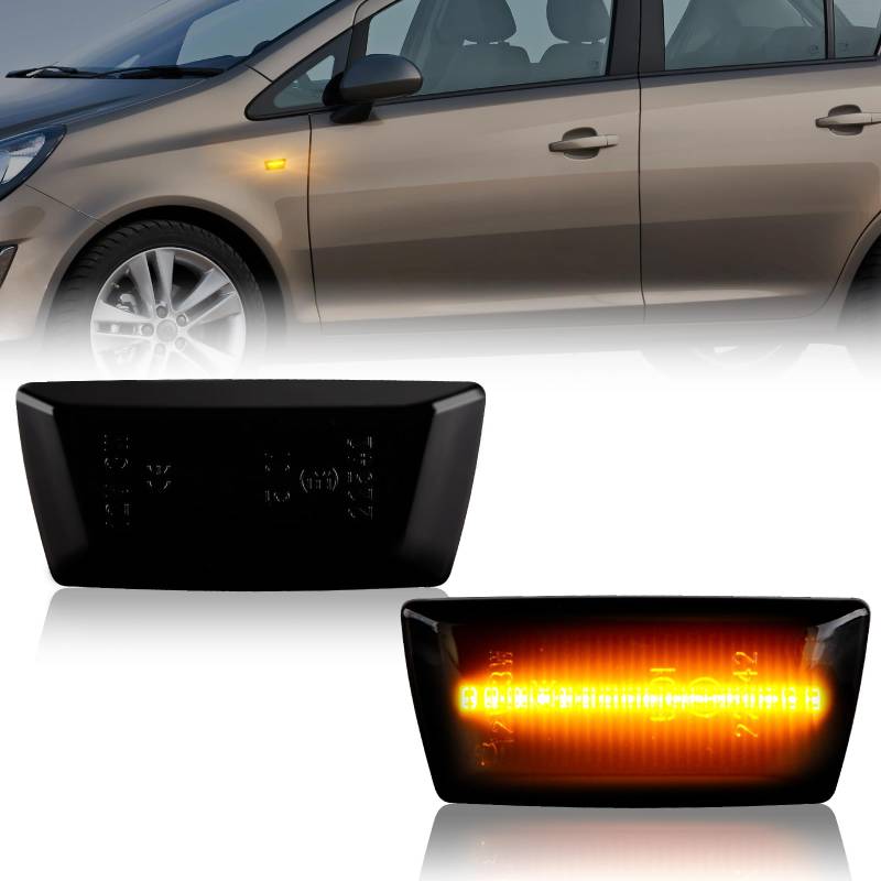 OZ-LAMPE LED Blinker Seitenblinker für Opel/Vauxhall Adam Astra H Corsa D E Insigina A Meriua B Zafira B, Blinker mit Canbus, Fehlerfrei Schwarz von OZ-LAMPE