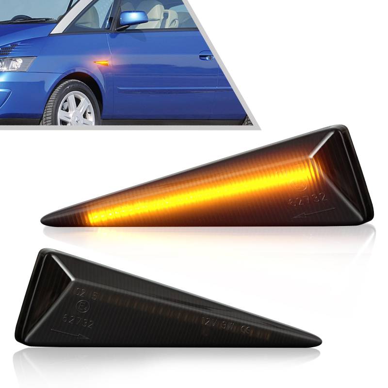 OZ-LAMPE LED Blinker Seitenblinker für Renault Avantime Espace IV Megane II Scenic II Vel Satis Wind, Blinker mit Canbus Fehlerfrei, Schwarz von OZ-LAMPE