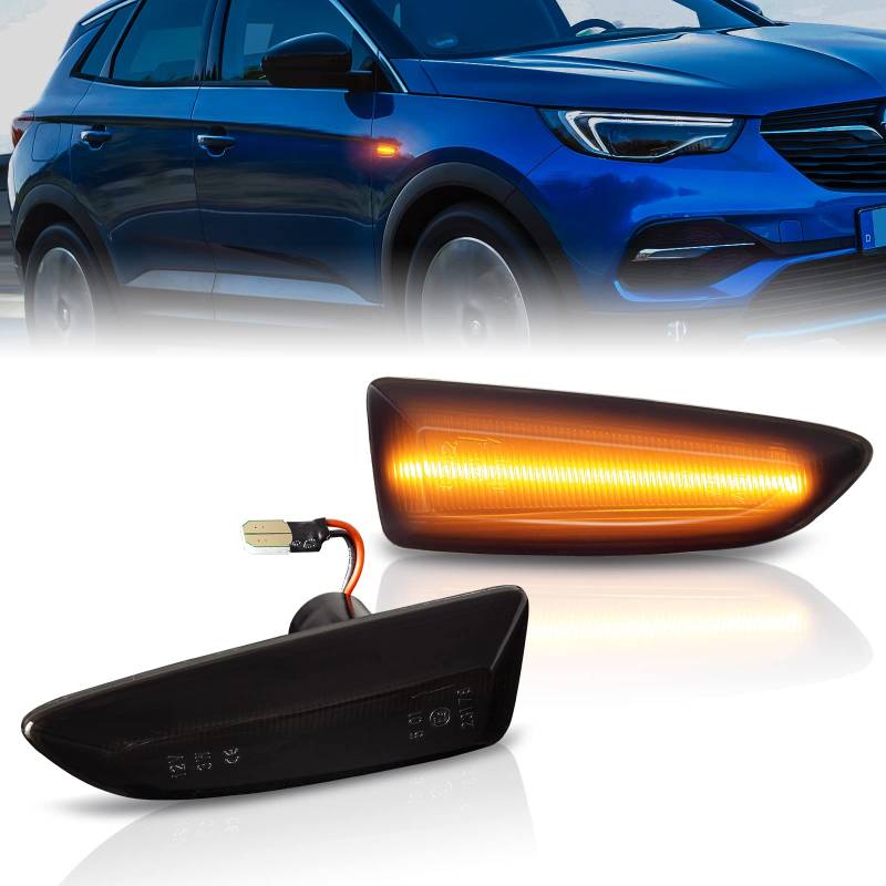 OZ-LAMPE LED Blinker für O-Pel Astra K Astra J Zafira C Insignia B Grandland X, LED Seitenblinker 2 Stücke Schwarz, LED Blinkleuchte mit Canbus von OZ-LAMPE