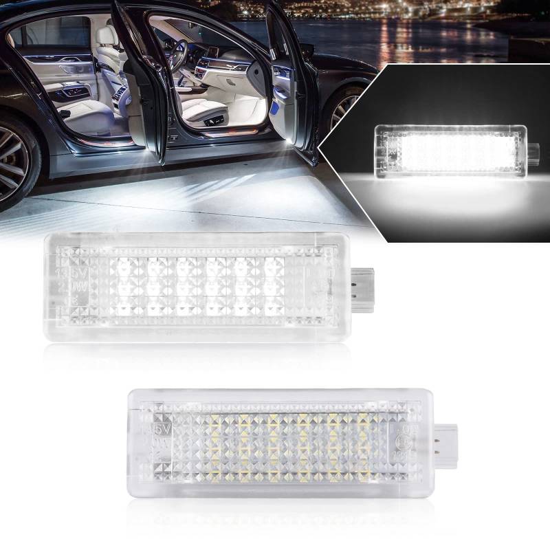 OZ-LAMPE LED Einstiegsbeleuchtung, LED Einstiegs Fußraum Innenraum für BMW E81 E87 E60 E61 E63 E64 E65 F01 F02 X5 E70 X6 E71 Z4 E85 E86, Kofferraum Beleuchtung Lampe mit Canbus, 2 Stück von OZ-LAMPE