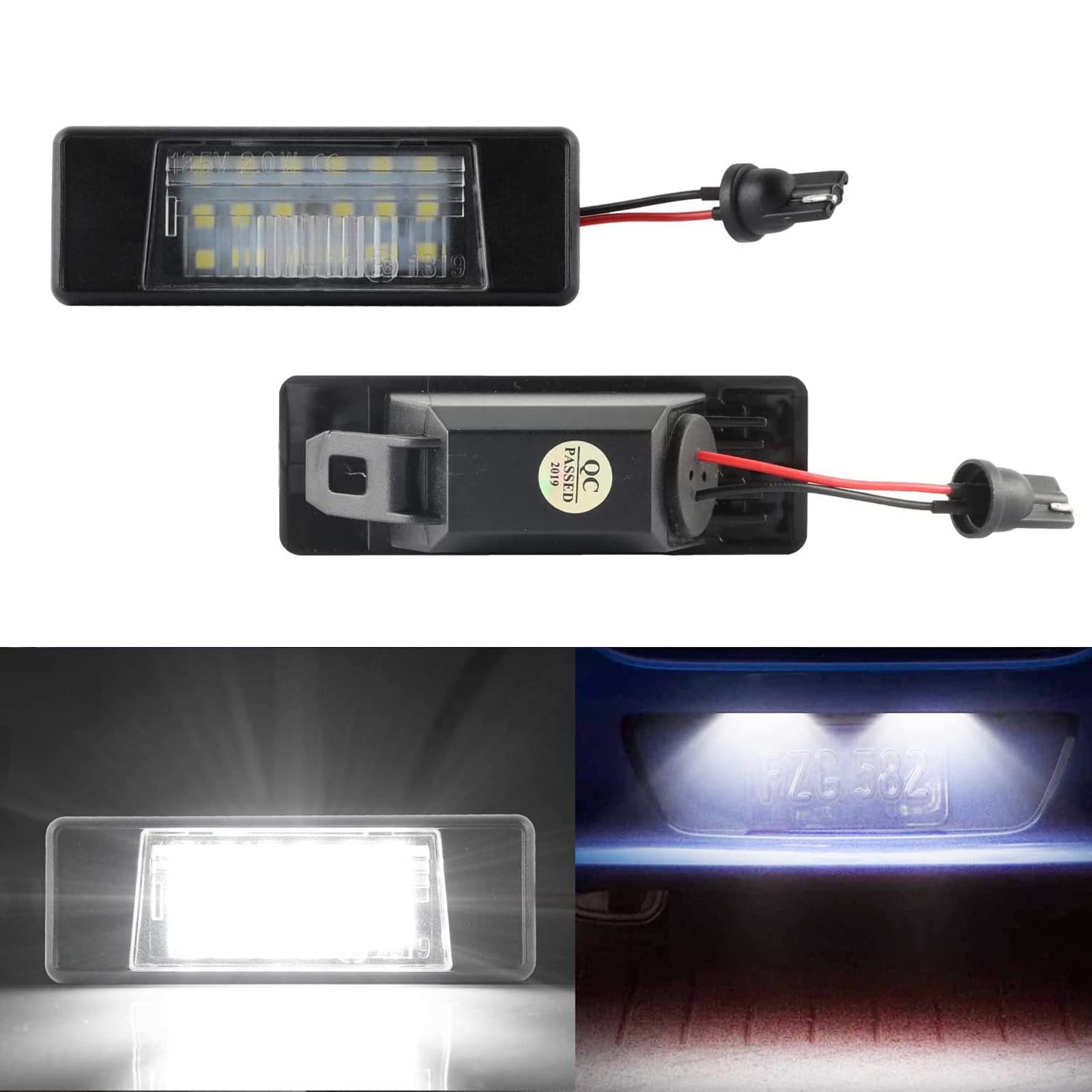 OZ-LAMPE LED Kennzeichenbeleuchtung - 2 PCS 18 2835 SMD, Kennzeichenleuchten ​Kompatibel mit Juke 2011 ~ Versa 2012 ~ Versa Note 2014 ~ NV200 X-Trail Rogue Sport nur 2017 ~ Infinit-i Q50 2014 ~ von OZ-LAMPE