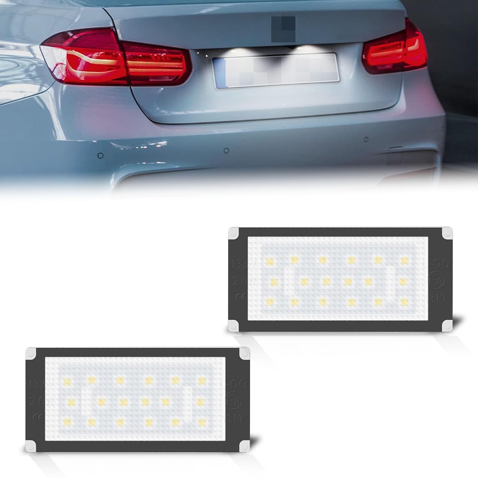 OZ-LAMPE LED Kennzeichenbeleuchtung für BM-W 3 Serie E46 2D 325Ci 330Ci M3 2D Facelift, Kennzeichen für 3 series E46 M3 2D facelift 2004-2006, CanBus, Nummernschildbeleuchtung LED 2 Stücke von OZ-LAMPE