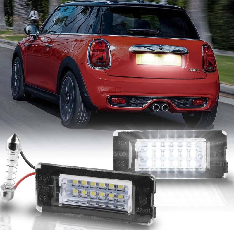 OZ-LAMPE LED Kennzeichenbeleuchtung für BM-W Mini Cooper R56, Kennzeichen mit CAN-Bus, Nummernschildbeleuchtung LED, 2 Stücke von OZ-LAMPE