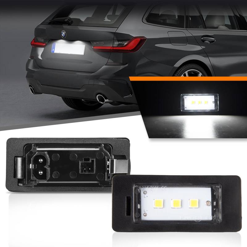 OZ-LAMPE LED Kennzeichenbeleuchtung für BMW E82 E88 E90 E91 E92 E93 E39 E60 E61 F07 F10 F11 F18 E84 E25 E70 E71 F15 E1 E2, Kennzeichen mit CAN-Bus,Kennzeichenleuchten LED 2 Stücke von OZ-LAMPE