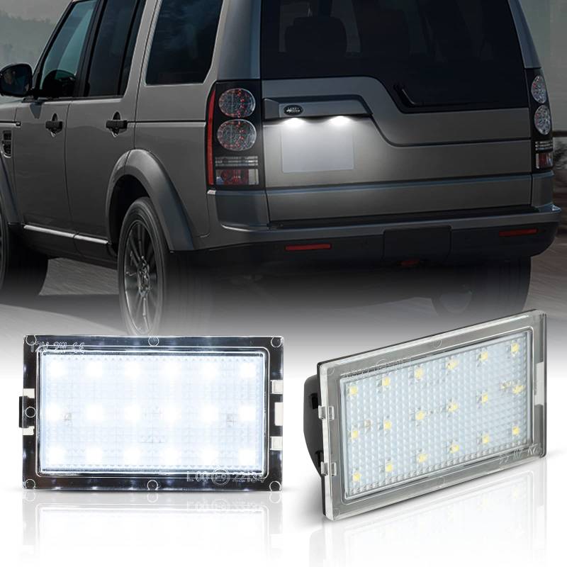 OZ-LAMPE LED Kennzeichenbeleuchtung für Lan-d Ro-ver Discovery 3 Discovery 4 Freelander 2 Rang Rover Sport, Kennzeichen mit CAN-Bus, Nummernschildbeleuchtung LED 2 Stücke 18 * 2835 SMD von OZ-LAMPE