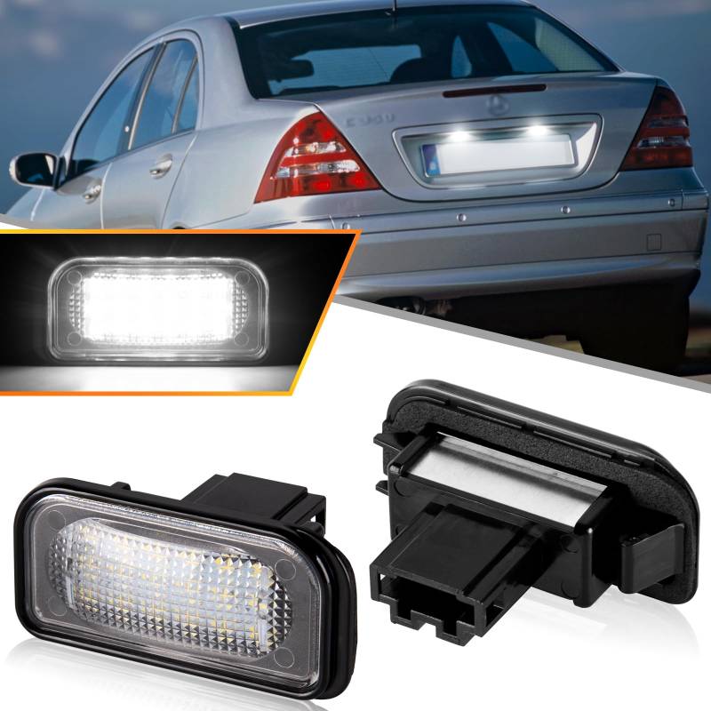 OZ-LAMPE LED Kennzeichenbeleuchtung für Merceds-Benz C-CLASS W203 SL-CLASS R230 CLD-CLASS W209, Kennzeichen mit CAN-Bus, 18 * 2835 SMD Nummernschildbeleuchtung LED, 2 Stücke von OZ-LAMPE