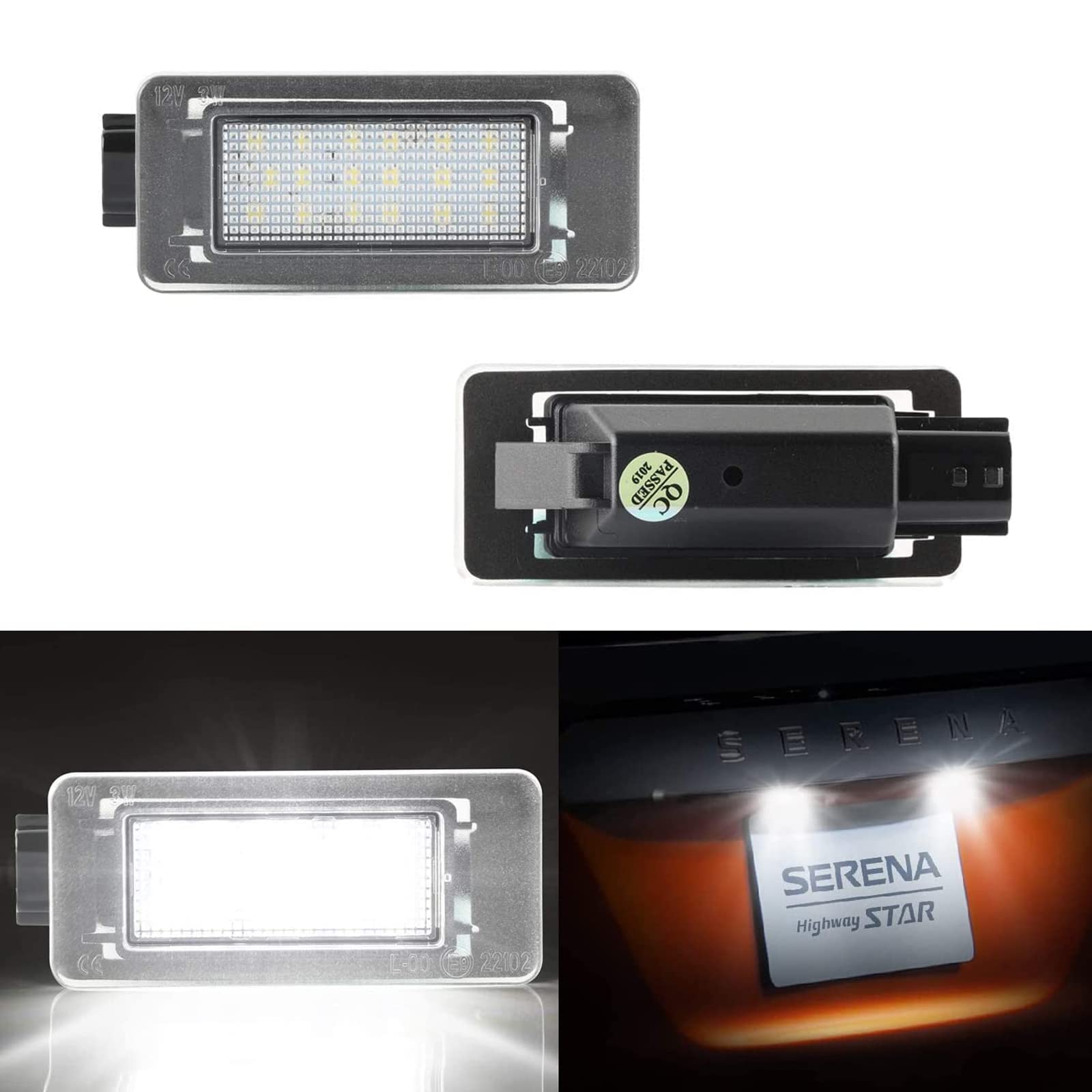 OZ-LAMPE LED Kennzeichenbeleuchtung für Nissa-n Serena c27 2016 2017 2018 2019, Kennzeichen mit CANBus, Nummernschildbeleuchtung 2 Stücke 18 * 2835 SMD von OZ-LAMPE