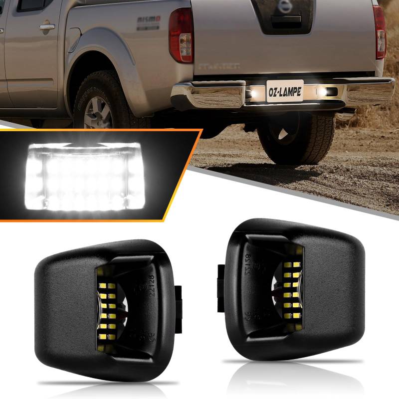 OZ-LAMPE LED Kennzeichenbeleuchtung für Nissan Navara D40 Frontier Armada Titan Xterra, Suzuki Equator Kennzeichen mit CAN-Bus, Nummernschildbeleuchtung LED, 2 Stücke von OZ-LAMPE