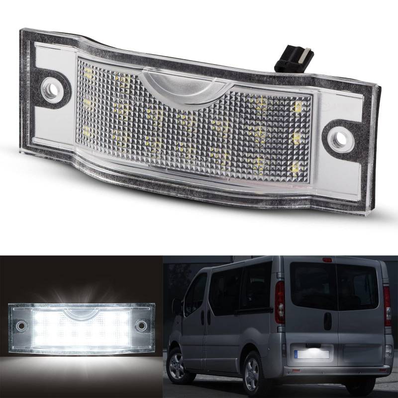 OZ-LAMPE LED Kennzeichenbeleuchtung für Ren-ault Trafic Op-el Vivaro A Niss-an Primastar Fi-at Talento, Nummernschildbeleuchtung mit CAN-Bus, Kennzeichen LED,1 Satz von OZ-LAMPE