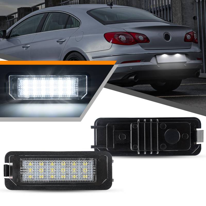 OZ-LAMPE 2 Stücke LED Kennzeichenbeleuchtung für V-W GOLF 4 5 6 7 Lupo Scirocco Polo 9N 6R Limousine CC Phaeton NEW Beetle 2 EOS, Kennzeichen mit CAN-Bus, Nummernschildbeleuchtung LED von OZ-LAMPE