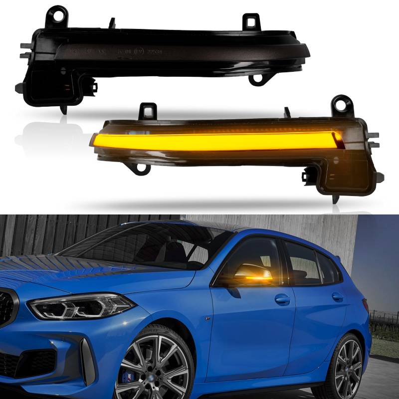 OZ-LAMPE LED Spiegelblinker für BMW 1Series F20 F21 2Series F22 3Series F30 F31 F34 F35 4Series F32 F33 F36 X1 E84, LED Blinker mit Canbus Fehlerfrei, Schwarz von OZ-LAMPE