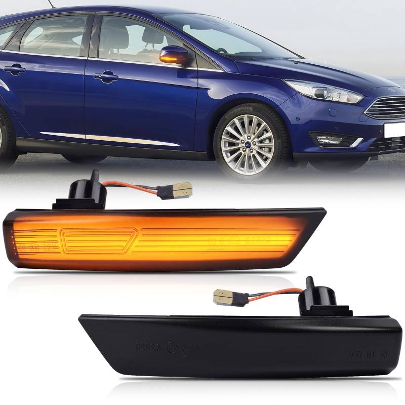 OZ-LAMPE LED Spiegelblinker für Ford focus 2008-2016, LED Blinker Seitenblinker mit Canbus Fehlerfrei, Schwarz von OZ-LAMPE