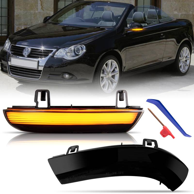 OZ-LAMPE LED Spiegelblinker für VW Golf 5 MK5 Variant GTI EOS Golf 6 Plus Passa-t B5.5-Typ 3BG B6 Typ 3C Prefacelift R36 Sharan Skoda Superb B5, LED Blinker mit Canbus Fehlerfrei, Schwarz von OZ-LAMPE