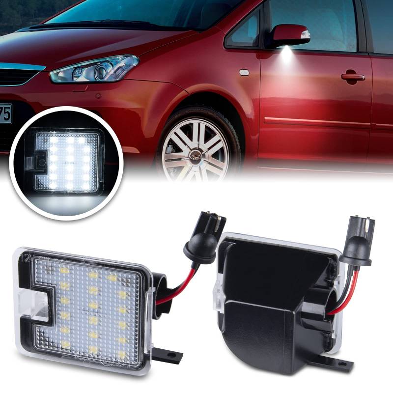 OZ-LAMPE LED Umfeldbeleuchtung Spiegel für Ford CMAX Focus Kuga Mondeo SMAX, Spiegel Umgebungslicht, 2 Stück, Canbus Fehlerfre von OZ-LAMPE