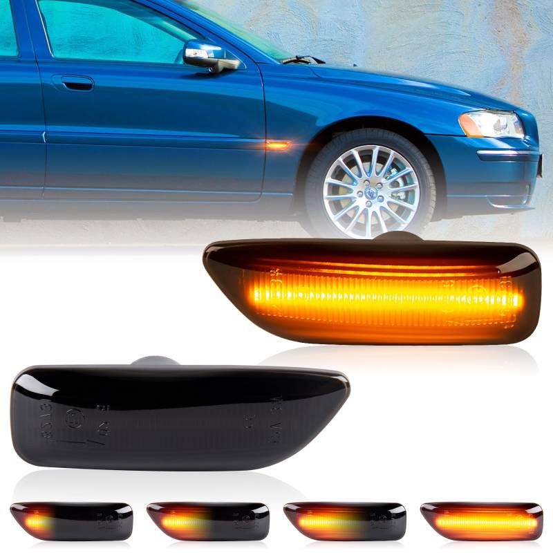 OZ-LAMPE LED Blinker Seitenblinker für Volvo S60 S80 V70 II XC90 XC70, Seitenblinker mit Canbus Fehlerfrei, Schwarz von OZ-LAMPE