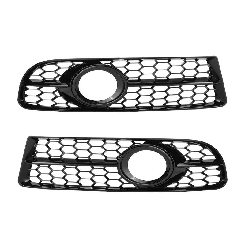 2PCS Front Lower Bumper Nebel Licht Honeycomb Schwarz Grille Kompatibel for A4 B7 S-Line S4 2005-2008 8E0807681F 8E0807682F Auto Styling von OZBADCLZ