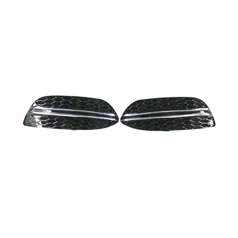 Frontstoßstangengrill Nebelscheinwerferabdeckung Chrome Trims kompatibel for Mercedes-Benz C-Klasse W205 C180 C200 C250 2058851123 2058851223(Chrome black) von OZBADCLZ