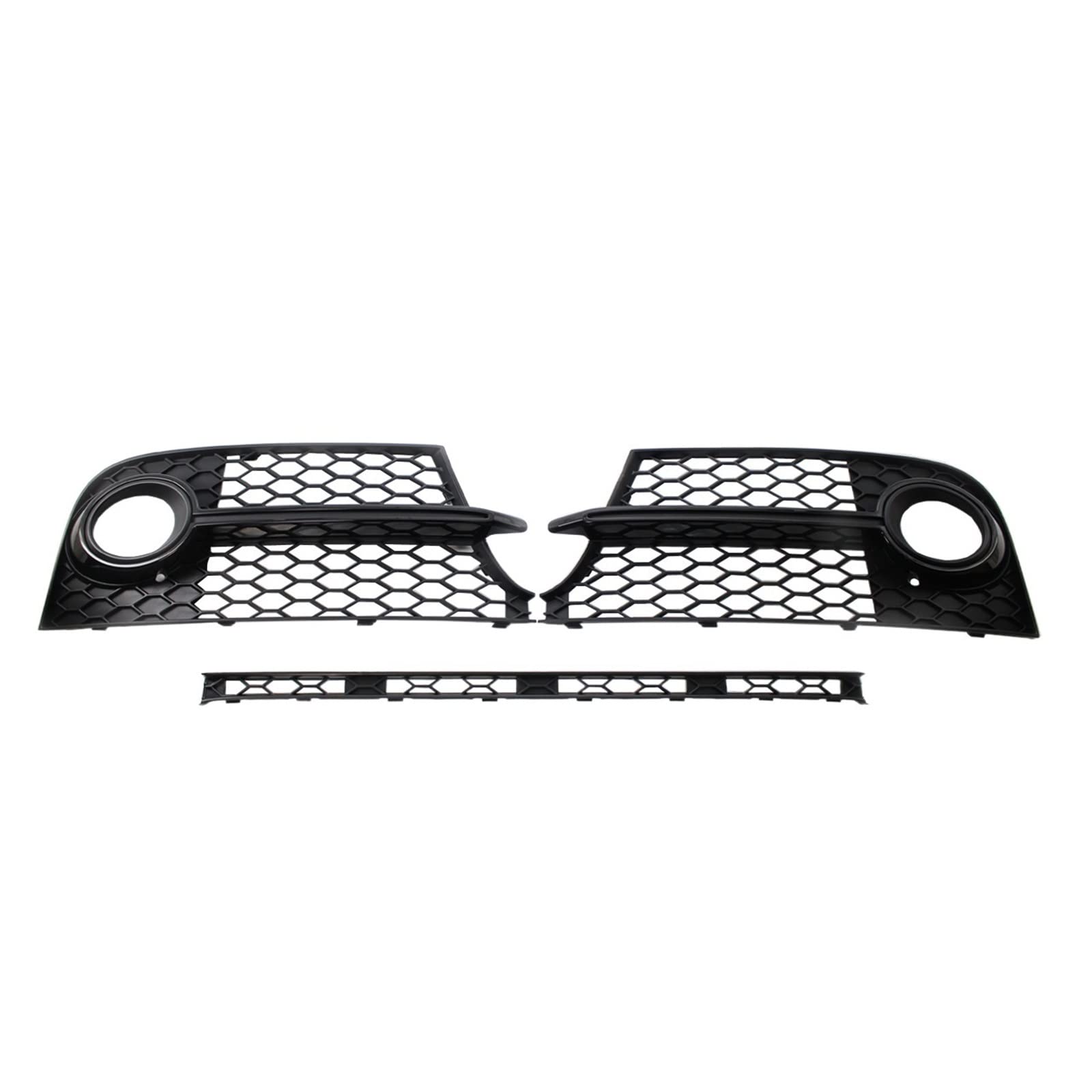 Grill HONEYCOMB HEX Auto-Nebelscheinwerfer-Kühlergrill + Gitter in der unteren Mitte, kompatibel for TT MK2 S-LINE TTS 2011 2012 2013 2014(Black set) von OZBADCLZ