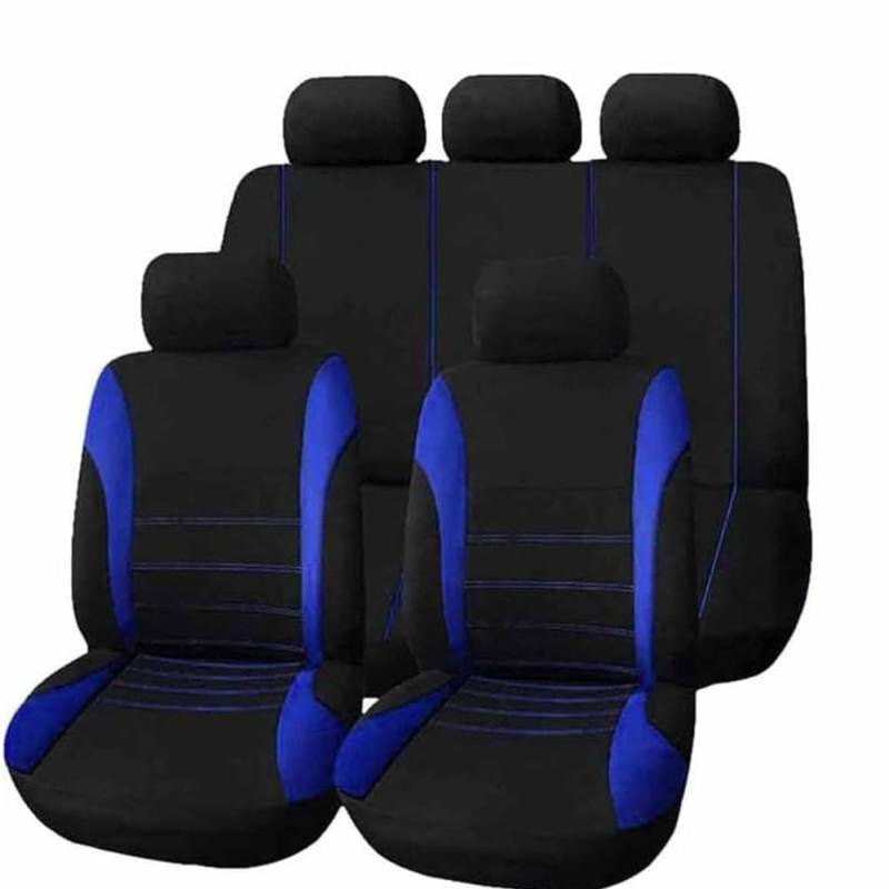 OZFRVXUG Auto Sitzbezüge Set für SsangYong ActYon Korando Kyron Rexton Rodius, Atmungsaktiv Autositzbezüge Komplettset Auto Schonbezüge,D/9pcs Set Blue von OZFRVXUG