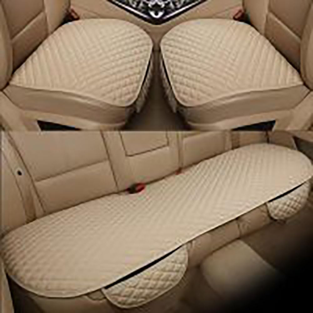 OZFRVXUG Auto Sitzkissen Leinen für Jeep Commander 1. Generation 2006-2008, Atmungsaktiv Komfort Autositzkissen Autositzschutz,F/Beige von OZFRVXUG