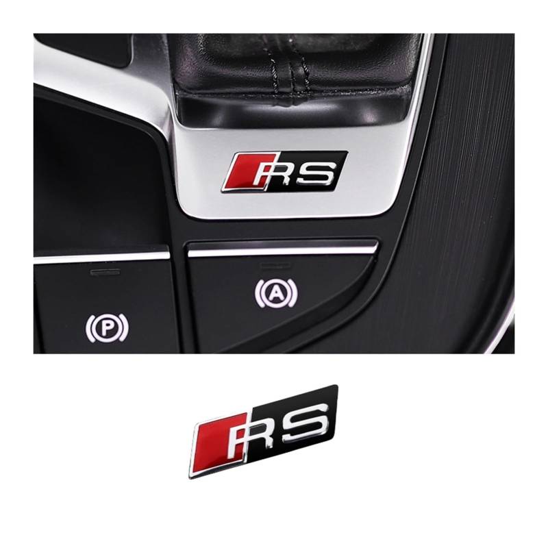 RS Logo Styling Auto Lenkrad Aufkleber Sline Aufkleber Kompatibel mit A4 A3 A6 A5 Q5 Q7 Q3 A1 TT RS3 RS4 S1 S3 S4 RS5 RS6 RS7 (RS Schwarz) von OZHFRRN