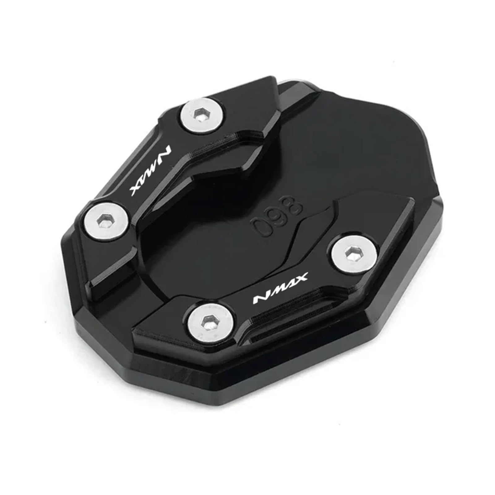 OZLXGS 2024 Kompatibel mit NMAX155 NMAX125 NMAX 125 155 2017-2023 2022 Motorrad CNC Seitenständervergrößerer Ständervergrößerung Plattenpolster(Black) von OZLXGS