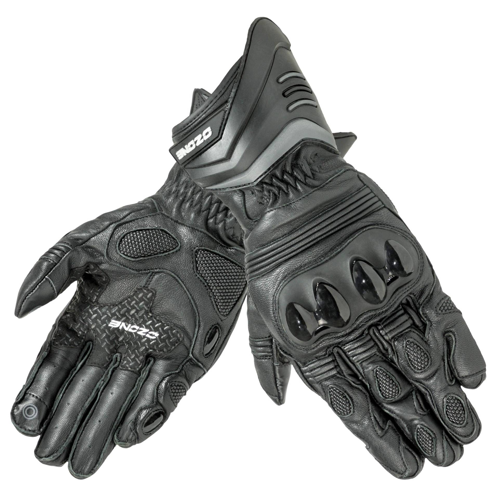 LEATHER GLOVES OZONE DROP EVO CE BLACK S von OZONE MOTO