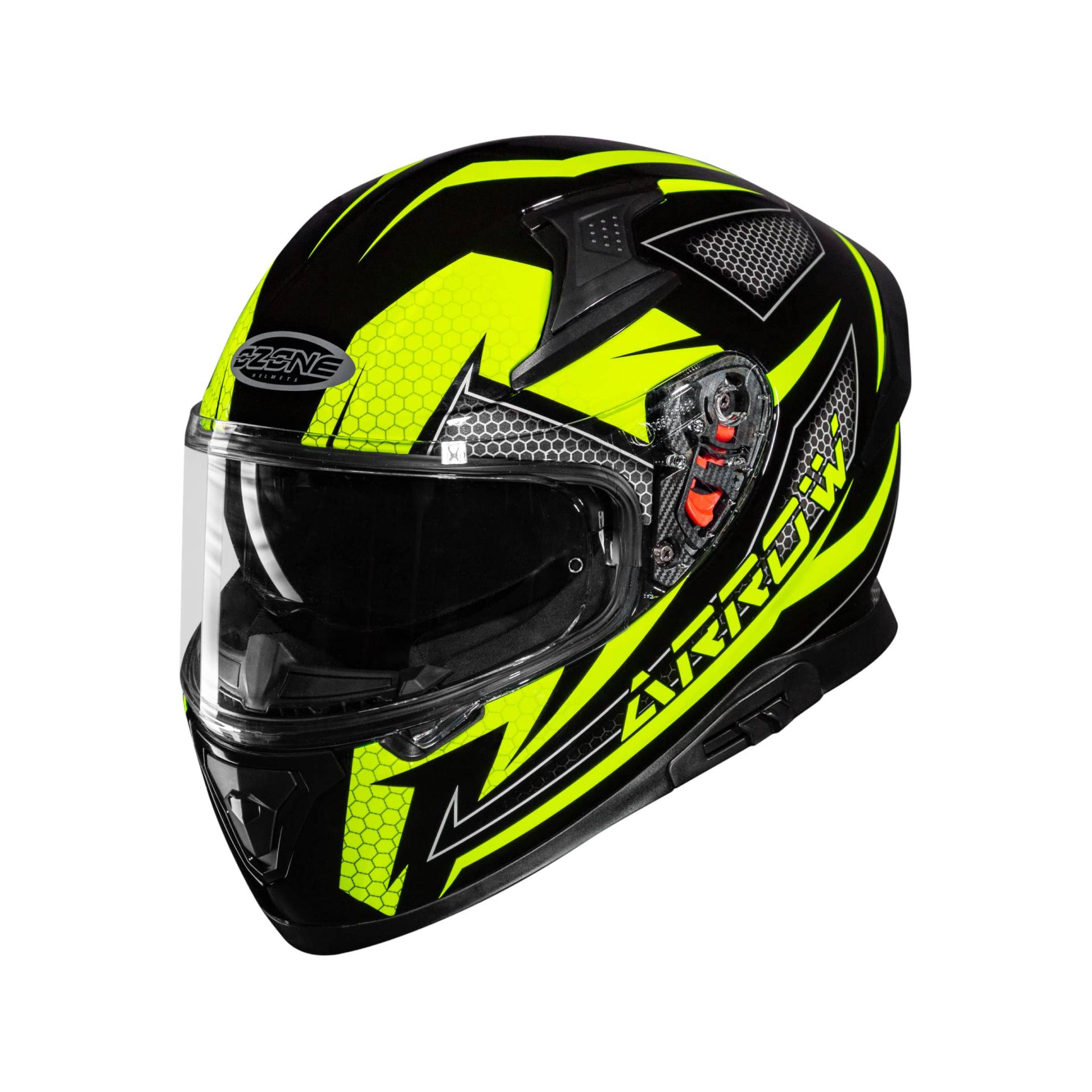 OZONE MOTO Arrow Motorradhelm | Breiter Sichtwinkel | 2 Größen EPS | Zahlreiche Belüftungskanäle | Sonnenblende | Anti-Fog-Visier von OZONE MOTO