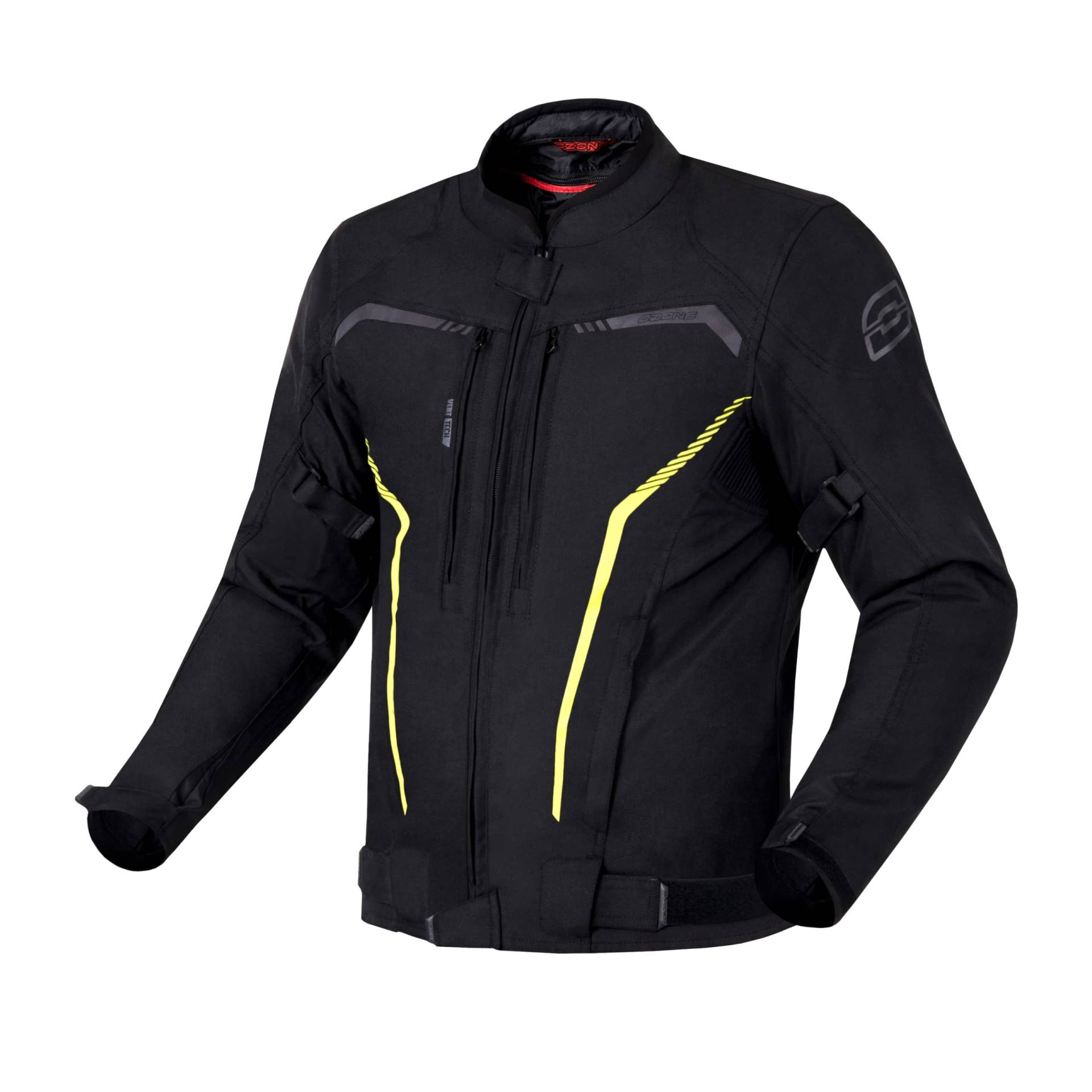 OZONE MOTO Delta IV Motorradjacke Herren | Wasserdicht Membran | Ellbogen und Schultern Protektoren | 3 Belüftungskanäle | Reflektierende Elemente | 4 Taschen von OZONE MOTO