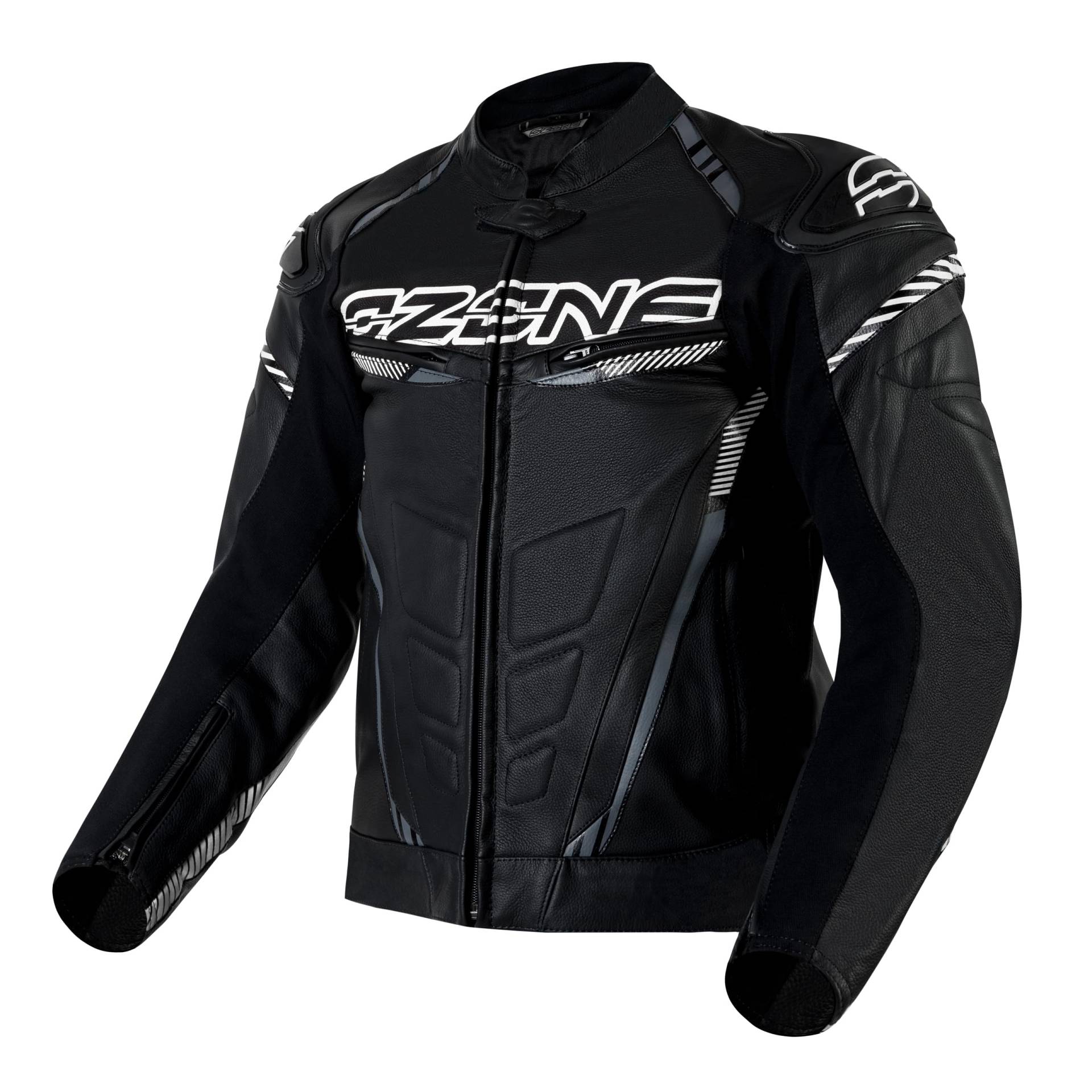 OZONE MOTO RS600 Motorradjacke Herren | Leder | Ellenbogen und Schulterprotektoren | 2 Belüftungskanäle | Schulterschieber von OZONE MOTO