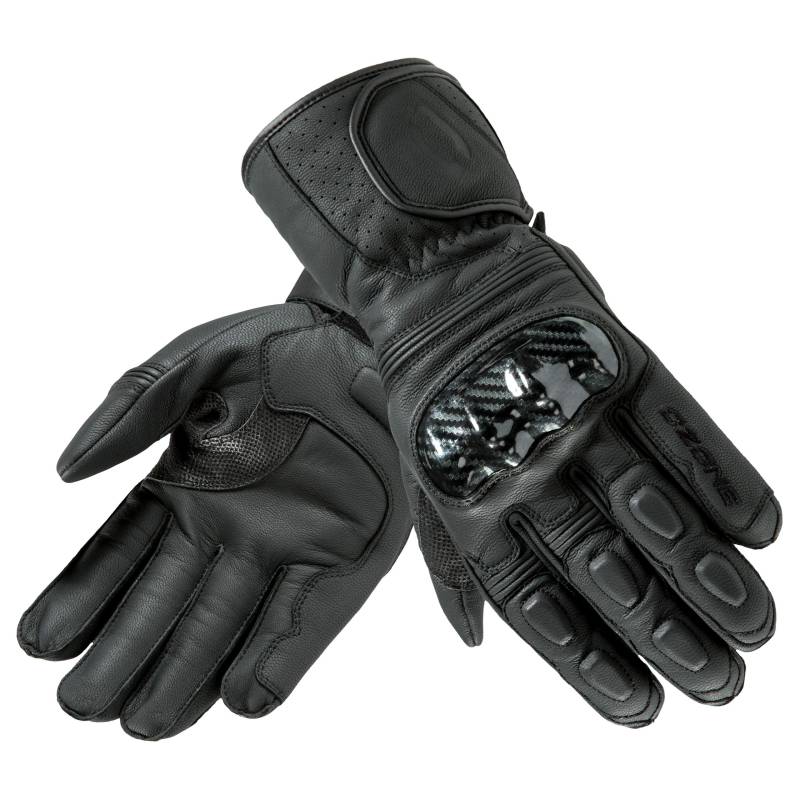 OZONE MOTO Ride II Motorradhandschuhe Herren | Leder | Harte Knöchelprotektoren | Belüftung | Touchscreen-freundliche Pads | Flexible Elemente von OZONE MOTO