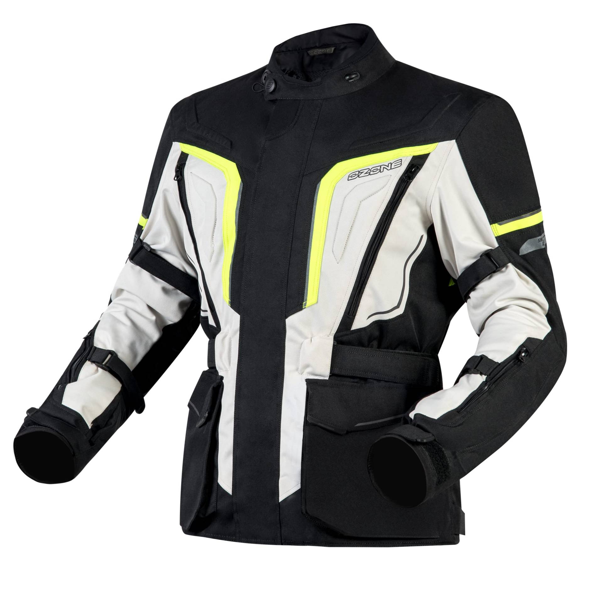 OZONE MOTO Sahara Motorradjacke Herren | Textile | Ellbogen und Schultern Protektoren | Reissa Membrane | 6 Belüftungskanäle | Reflektierende Elemente von OZONE MOTO