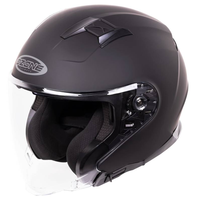 OZONE MOTO Square Jet Motorradhelm Breiter Sichtwinkel langes Visier und Sonnenblende EPS mit Mehreren Dichten ECE-Zulassung von OZONE MOTO