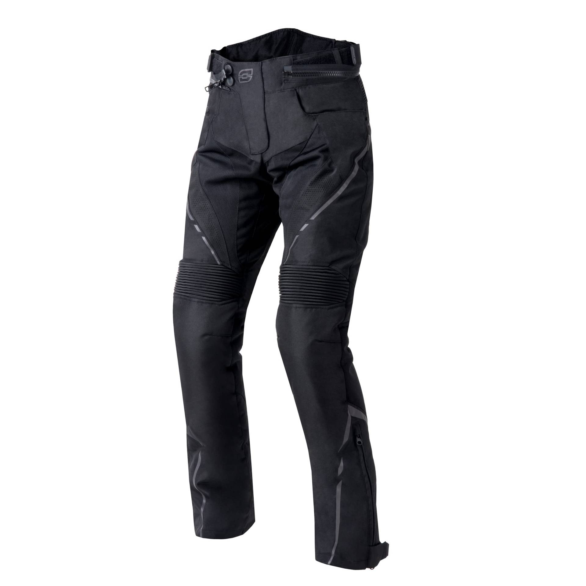 Ozone Jet II Lady Motorradhose für Fraüen Knieprotektor Stahlgewebe Abnehmbare wasserdichte Membran Reflektierende Elemente rutschfeste Panels 3 Taschen von OZONE MOTO