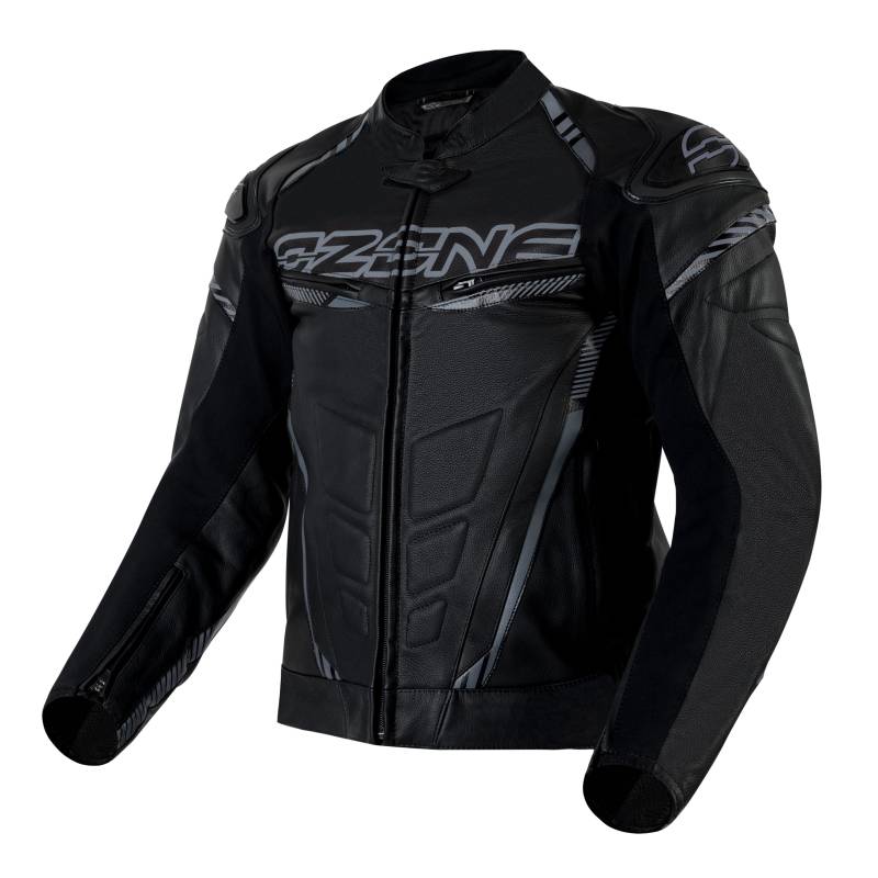 OZONE MOTO RS600 Motorradjacke Herren | Leder | Ellenbogen und Schulterprotektoren | 2 Belüftungskanäle | Schulterschieber von OZONE MOTO