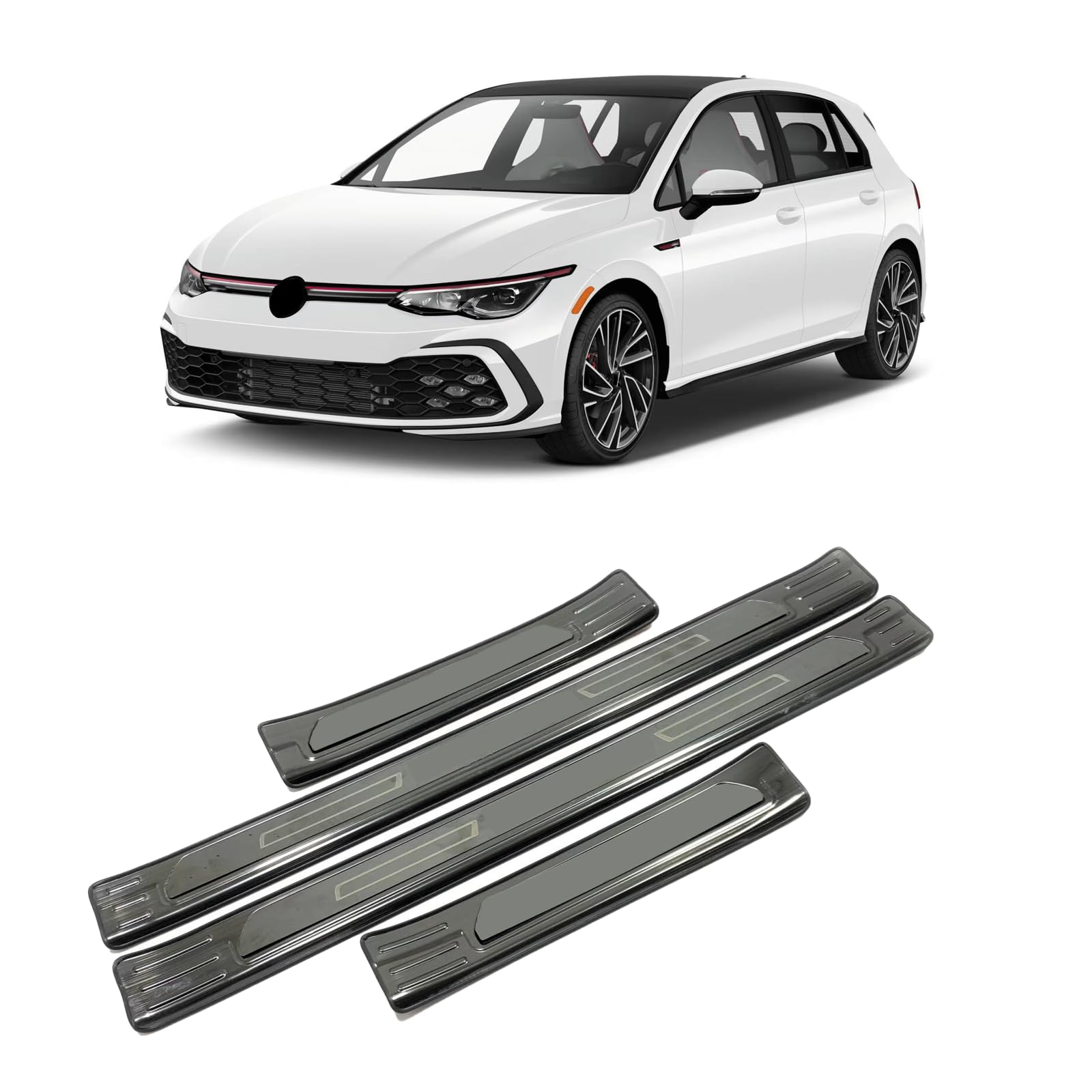 Auto-Türschwellenschutz for die äußere Tür, for VW Golf 8 GTI GTD GTE 2020–2025, Zubehörteile, Türschwellerschutz, Türrahmen, Edelstahl-Zierabdeckung, Autozubehör von OZSSLJJ