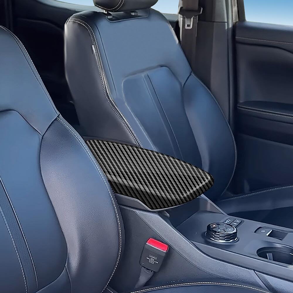 Car Central Control armrest Box Panel Cover，for Ford Ranger 2024 Accessories, Carbon Fiber Auto Armrest Cover Protector von OZSSLJJ