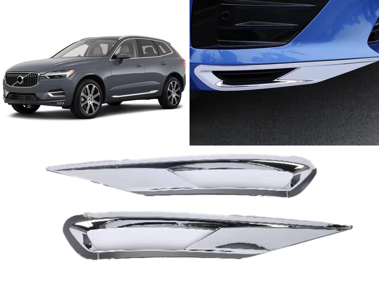 Car Front Fog lamp Frame Fog lamp Decoration Fog lamp Protection Cover for Volvo XC60 Review 2018 2019 2020, Car Trim Exterior Decorative Protector Accessories von OZSSLJJ