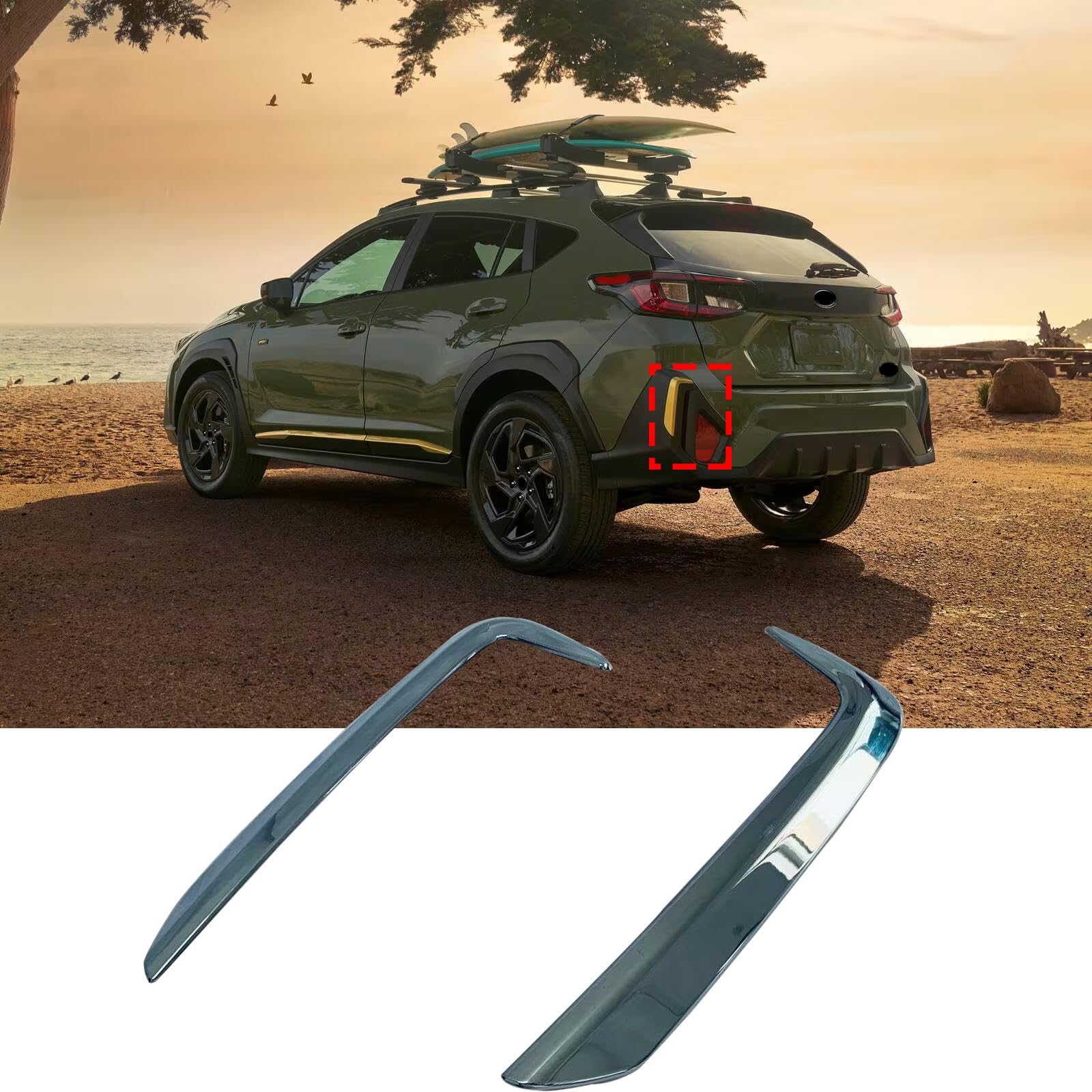 Car Rear Fog lamp Frame Fog lamp Decoration Fog lamp Protection Cover for Subaru Crosstrek 2024 +, Car Trim Exterior Decorative Protector Accessories von OZSSLJJ