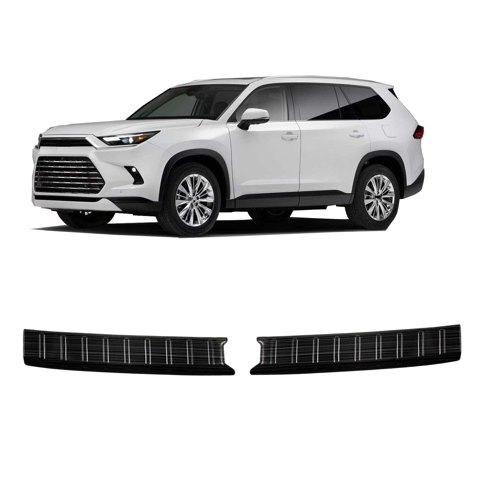 Edelstahl-Stoßstangenschutz for die Hecktür, for Toyota Grand Highlander 2023–2025, Zubehör, Schutz for die Schwellerabdeckung der Heckklappe von OZSSLJJ