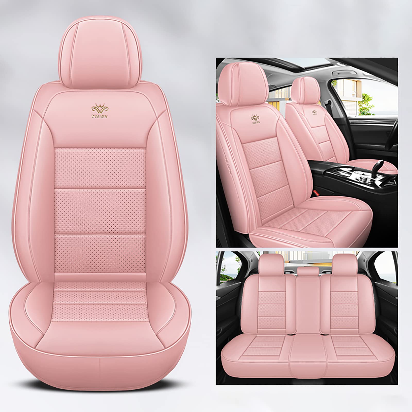 OZSSLJJ Autositzbezüge Universal Komplettset for Hyundai I20(Pink) von OZSSLJJ