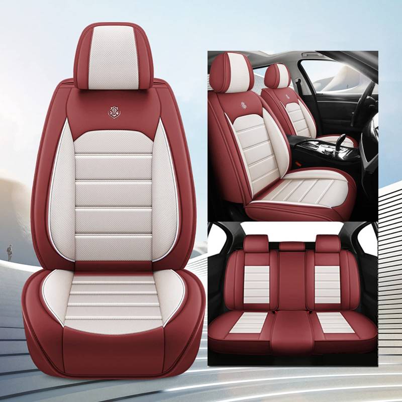 OZSSLJJ Autositzbezüge Universal Komplettset for Mercedes-Benz GLB-Klasse GLB 200d X247 GLB 220d X247 GLB 250 X247 GLB 200 X247(Red White - Standard) von OZSSLJJ