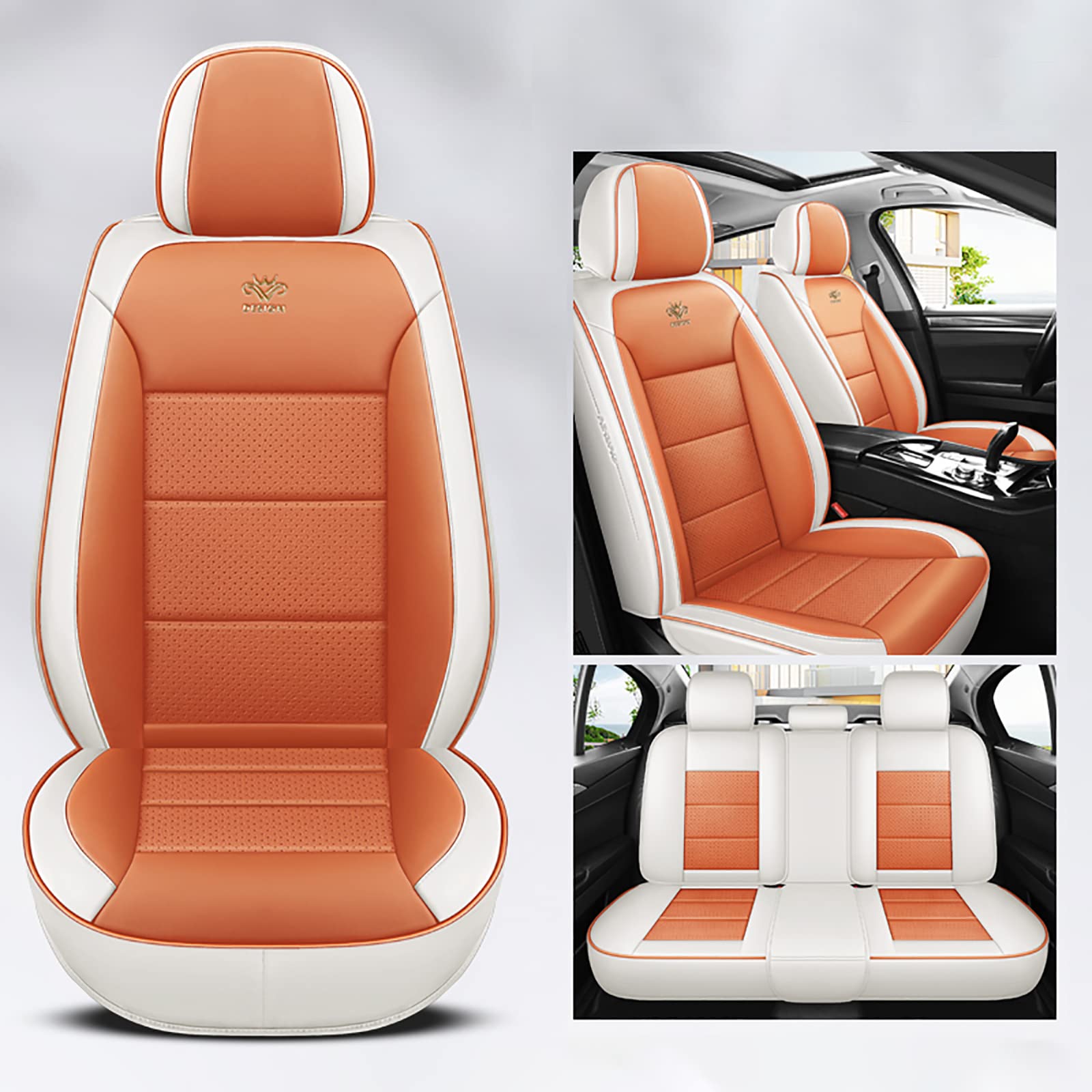 OZSSLJJ Universal-Autositzbezüge Komplettset for Hyundai Tucson Go!(Orange) von OZSSLJJ