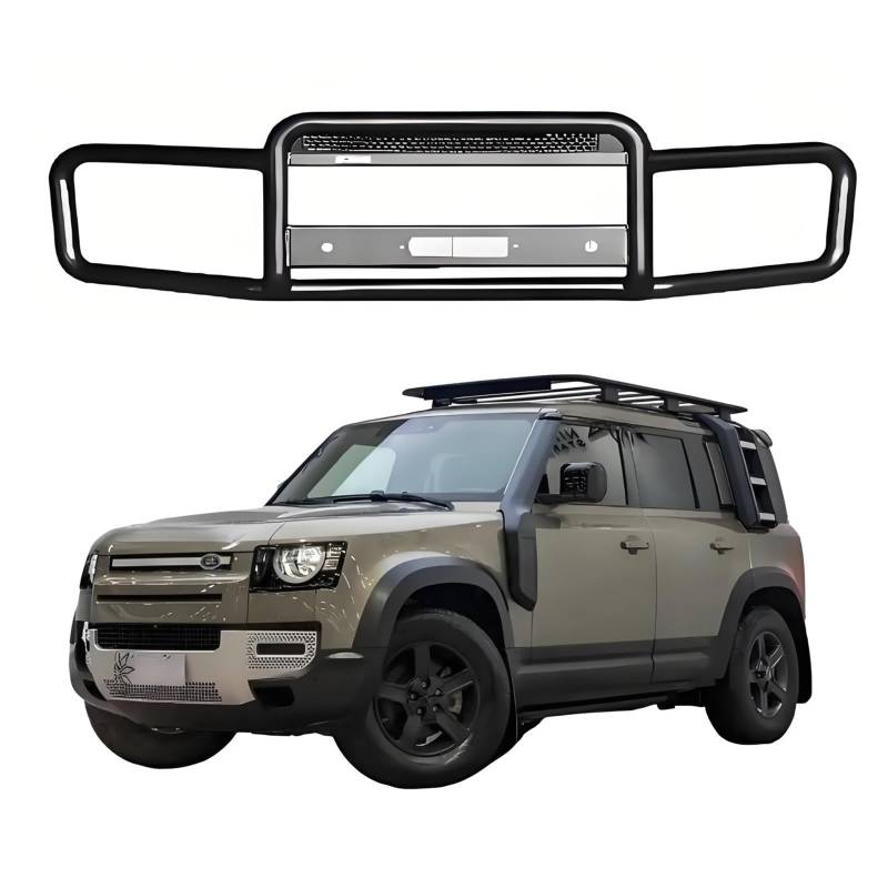 OZTSR 4x4 Offroad-Bullbar-Frontstoßstange, Ersatz, kompatibel mit Land Rover Defender 110 90 2020–2023, robuster Ranch-Stoßfänger mit Handwinde aus Stahl und Stoßfänger Delantero, konzipiert for ultim von OZTSR