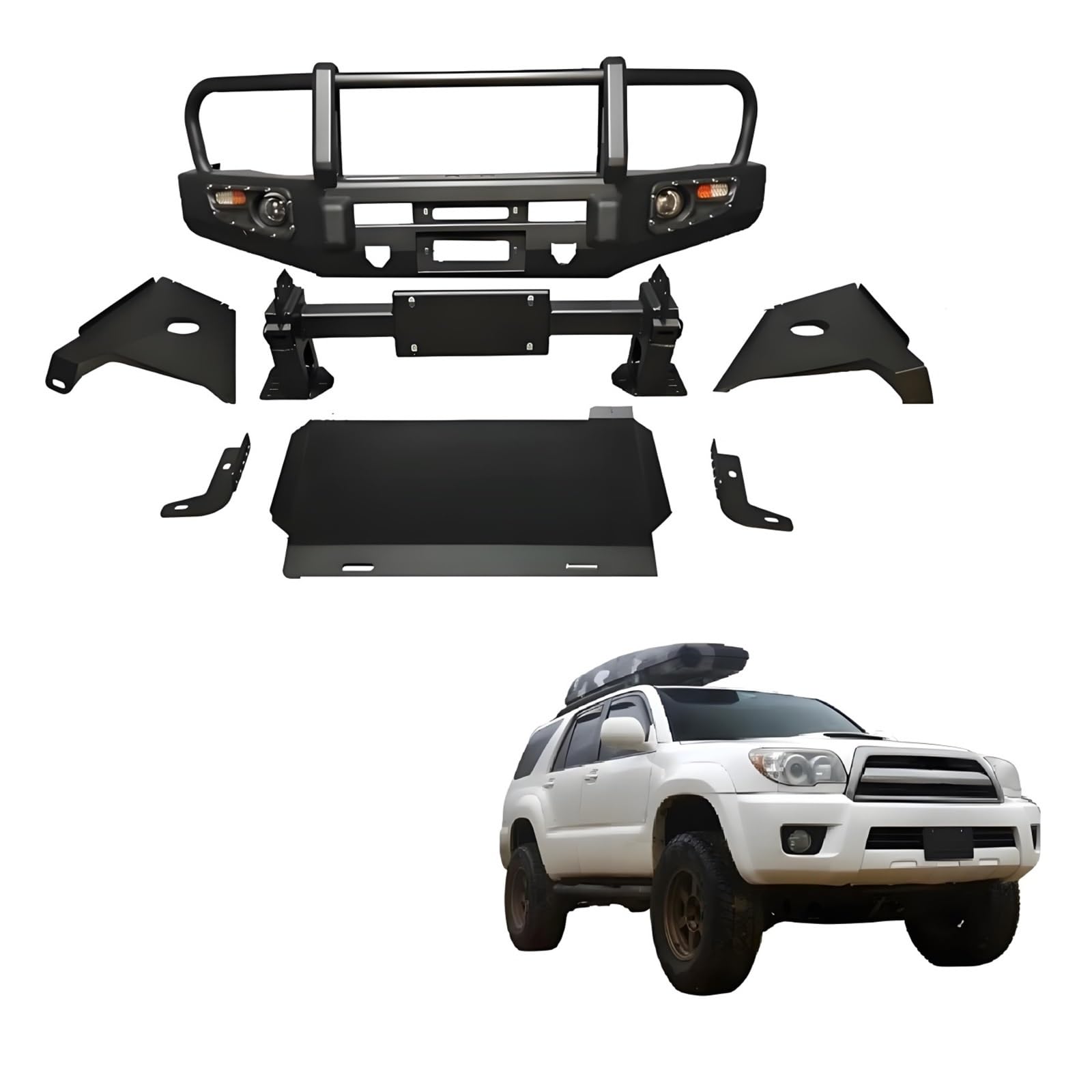 OZTSR 4x4 Offroad-Bullbar-Frontstoßstange als Ersatz, kompatibel mit Toyota 4Runner, robuste Ranch-Handwindenstoßstange aus Stahl und Stoßstange Delantero, konzipiert for ultimative Haltbarkeit und St von OZTSR