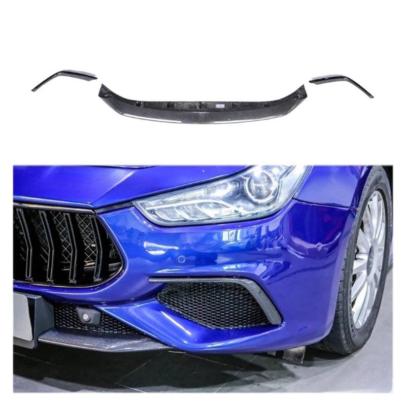 OZTSR Carbon Fiber Trofeo Style Bumper Frontlippe Air Canards Kompatibel Kompatibel mit Maserati Ghibli Modana Gransport Version(3K carbon) von OZTSR