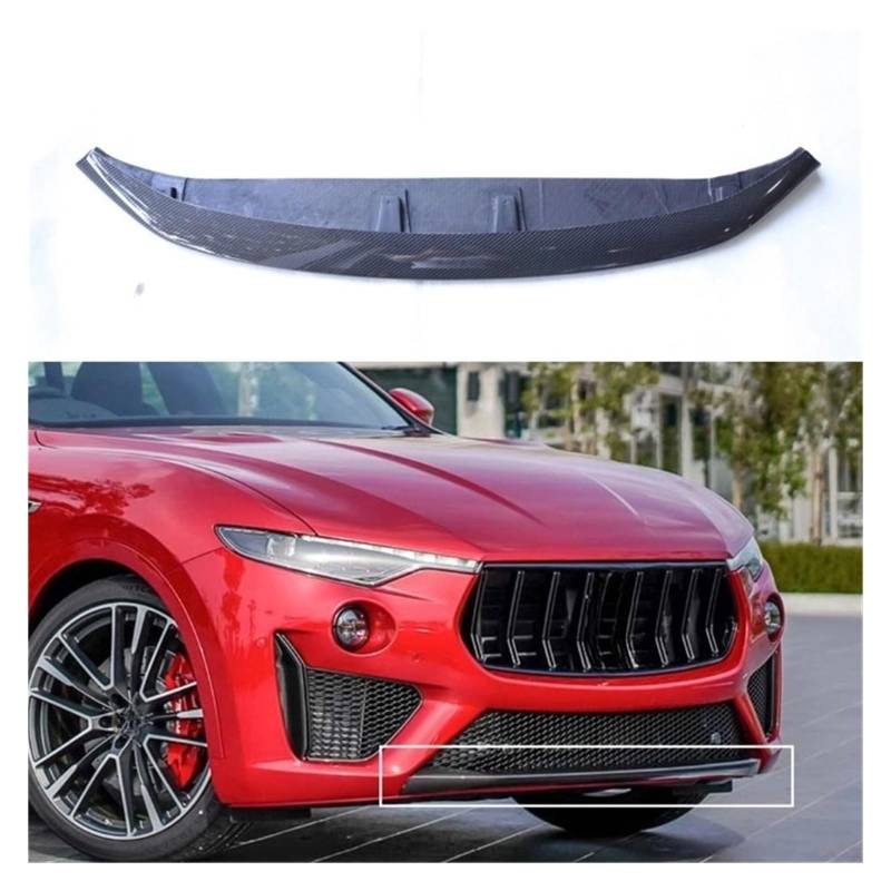 OZTSR Frontstoßstangen-Lippenspoiler, kompatibel for Maserati Levante 2016 2017 2018 2019 2020 2021 2022 2023 Modena Trofeo, Kohlefaser-Stoßfänger-Canards Lip Air Vent Mesh-Rahmenabdeckung(Lip) von OZTSR