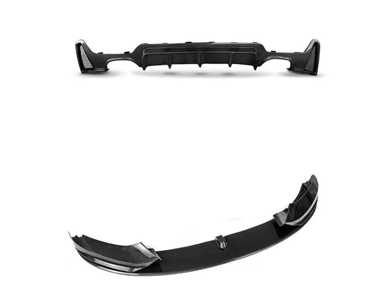 OZTSR Frontstoßstangen-Spoiler-Lippenblatt und Heckdiffusor, doppelseitiger Auspuff, kompatibel mit BMW F32 F33 F36 4er-Serie 435i M Sport 2014 2015 2016 2017 2018 2019 2020(CF look) von OZTSR